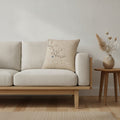 Plum Blossom Woven Cushion, Natural Linen — styled 1