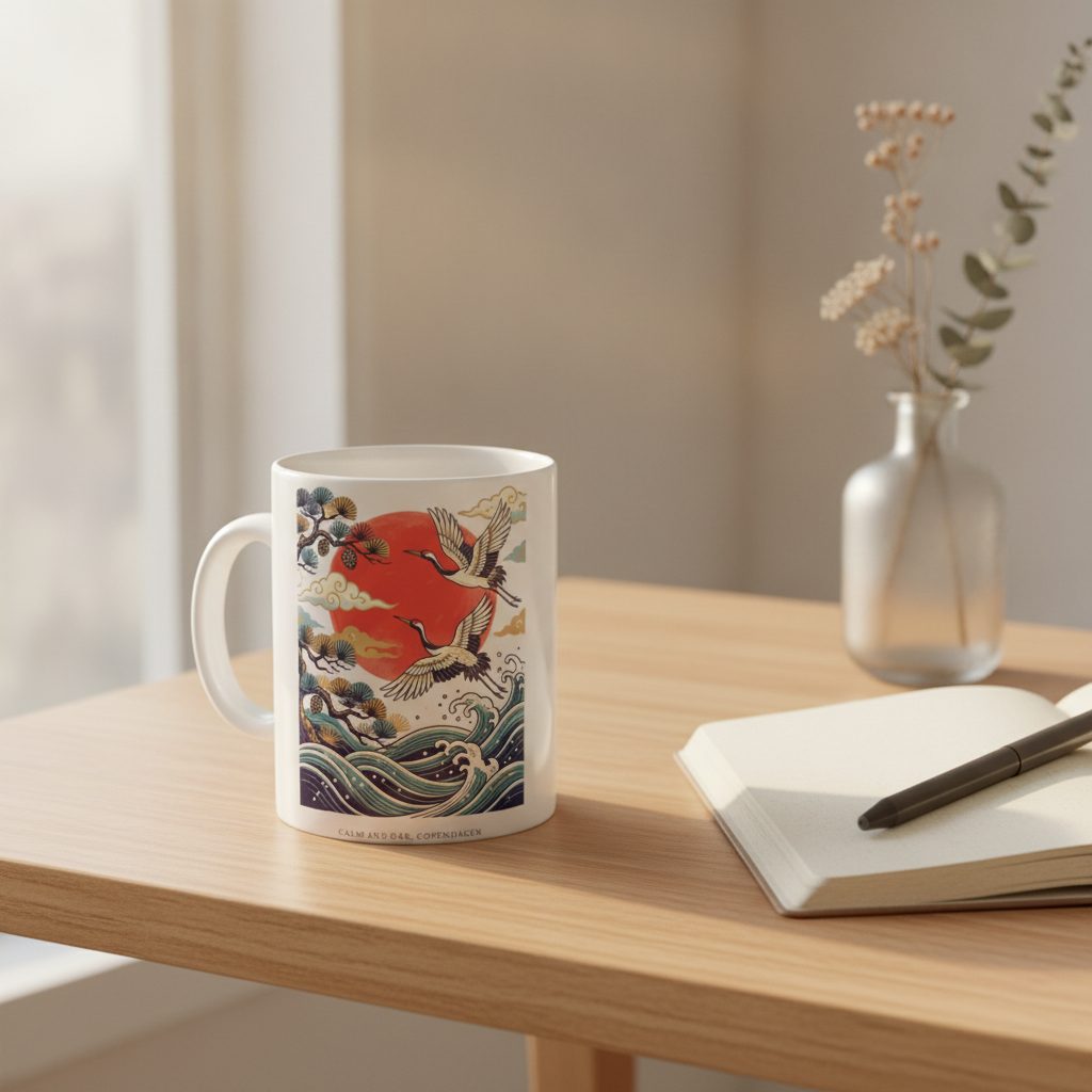 Red-Crowned Cranes — styled 2