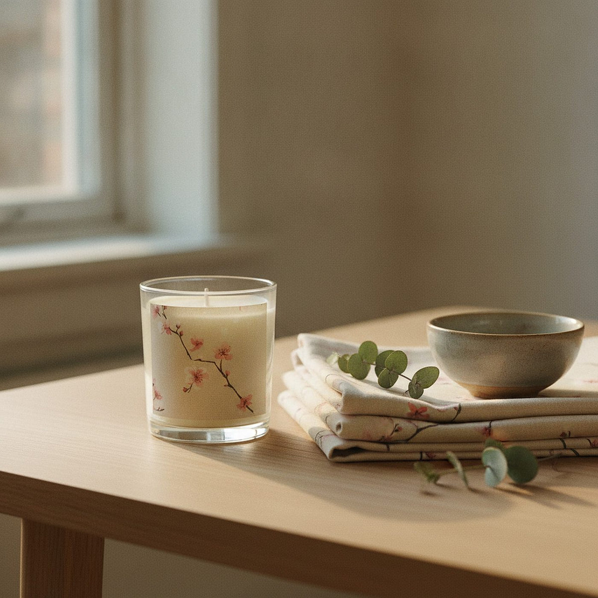 Sakura Scented Candle — styled 2