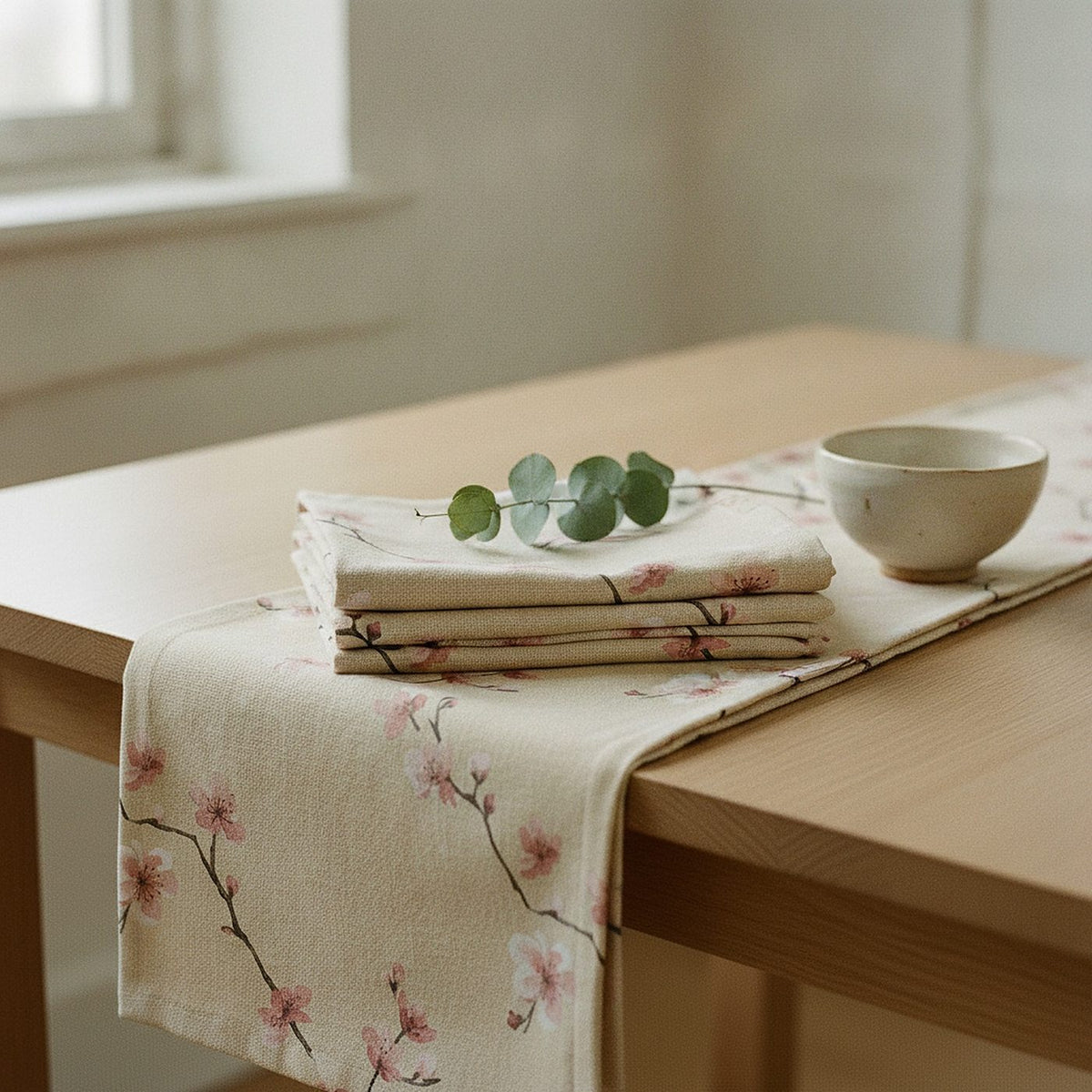 Sakura Table Runner — styled 2