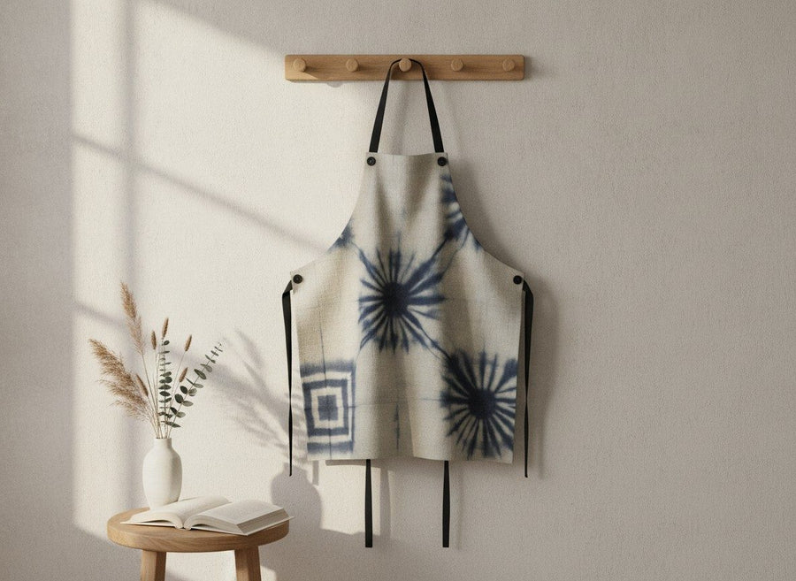 Shibori Indigo Apron — styled 1