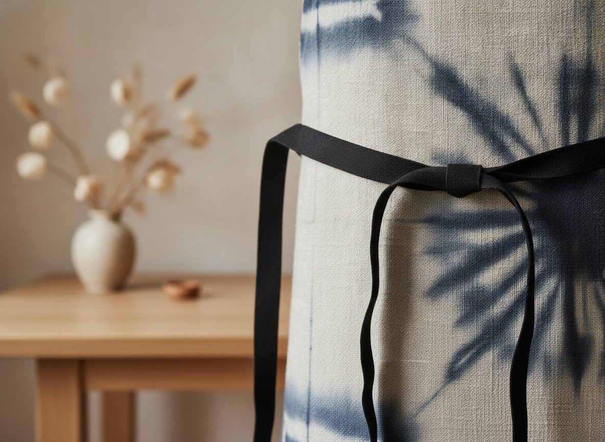 Shibori Indigo Apron — styled 2