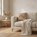 Sparrows Cushion, Warm Clay — styled 1