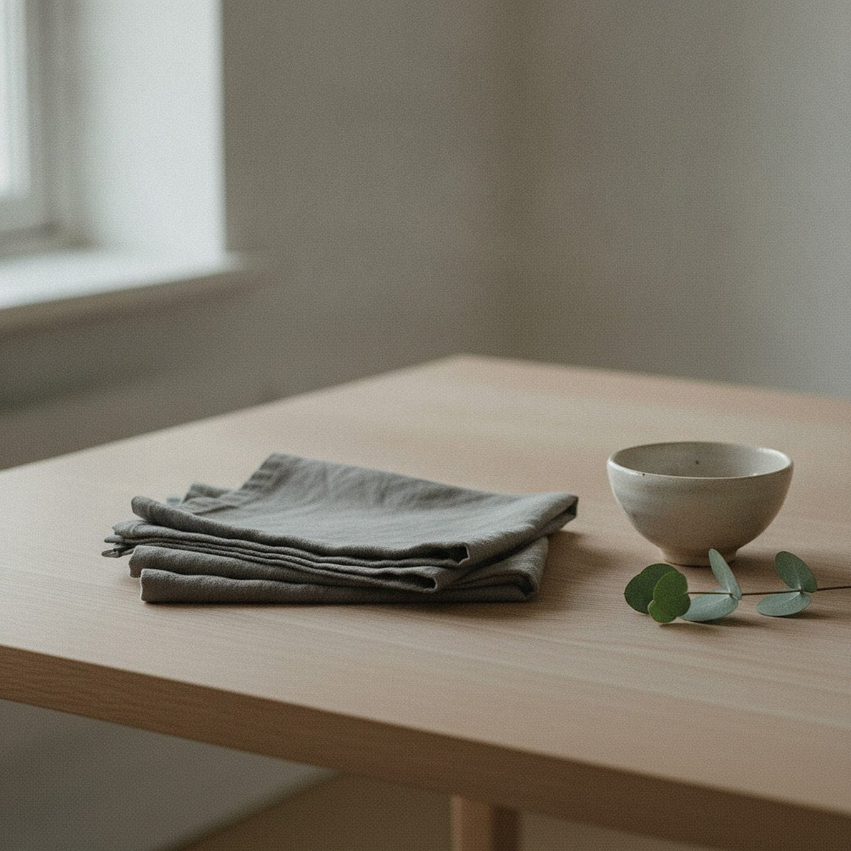 Sumi Cloth Napkin — styled, 2