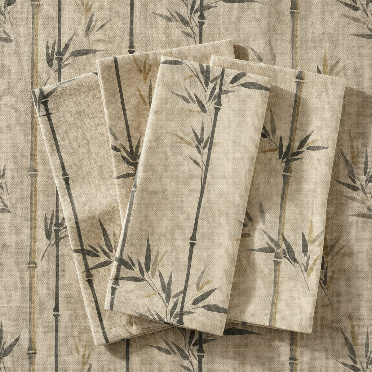 Sumi Cloth Napkins, Set of 4 — styled, 1