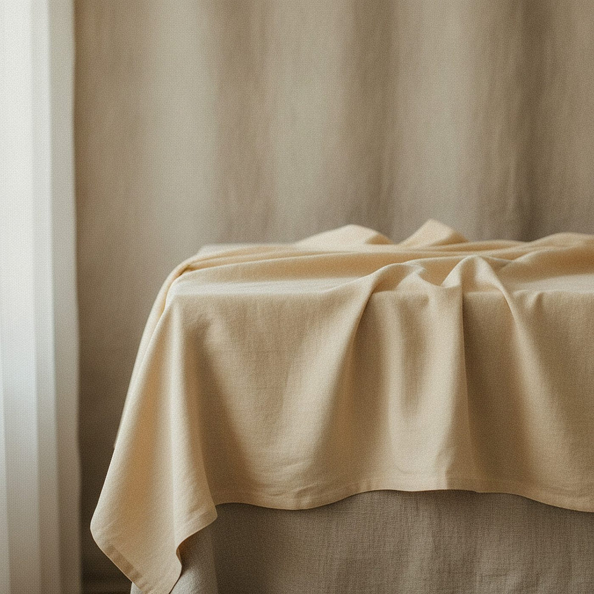 Sumi Tablecloth, Warm Cream — styled 1