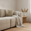 Susuki & Moon Cushion, Natural Linen — styled 1