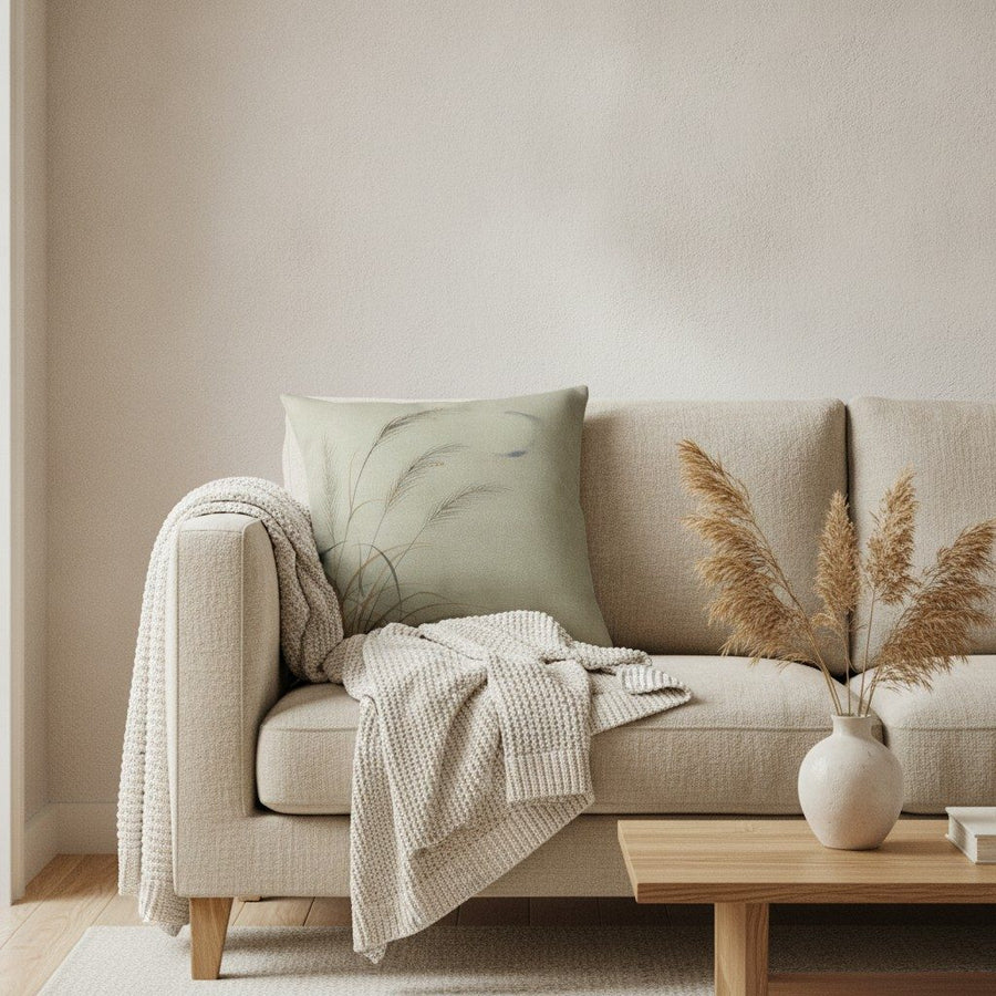 Susuki & Moon Cushion, Soft Sage — styled 1