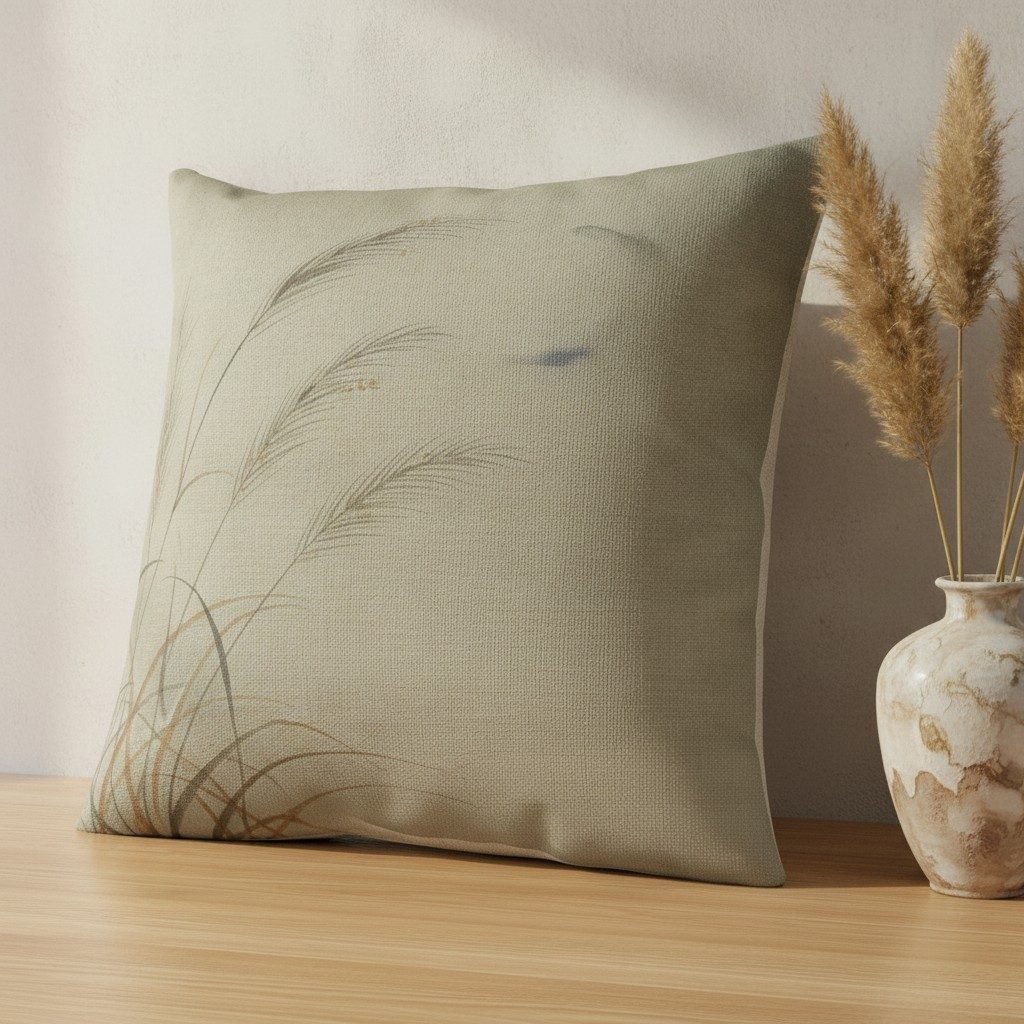 Susuki & Moon Cushion, Soft Sage — styled 2