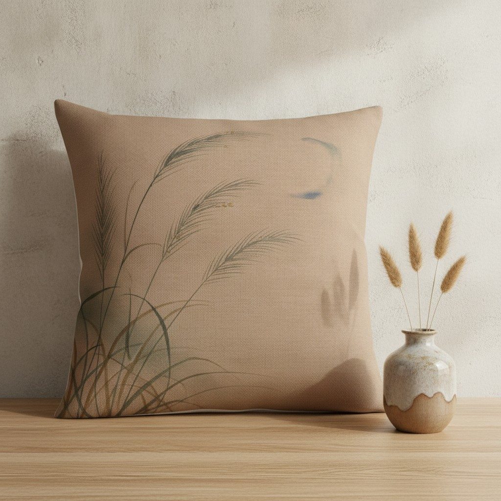 Susuki & Moon Cushion, Warm Clay — styled 2