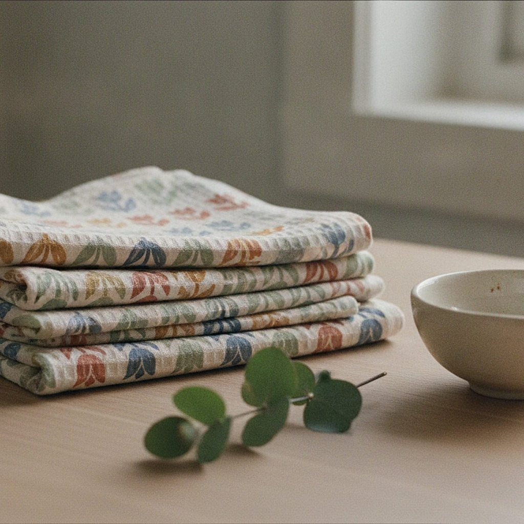 Tulip Market Tea Towel — styled 2