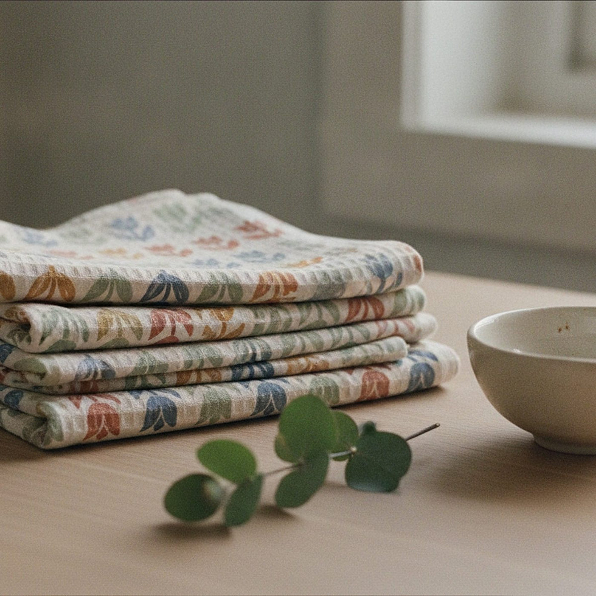 Tulip Market Tea Towel — styled 2