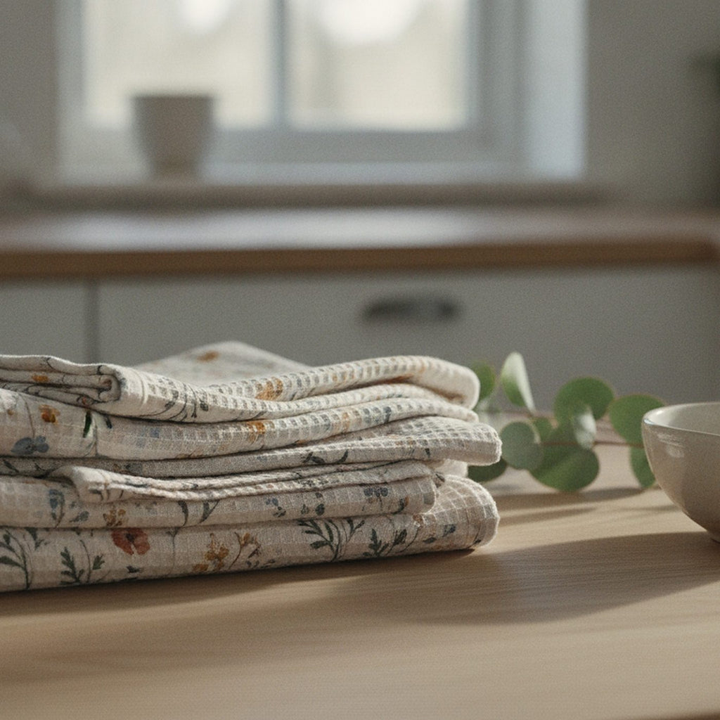 Wild Meadow Tea Towel — styled 2