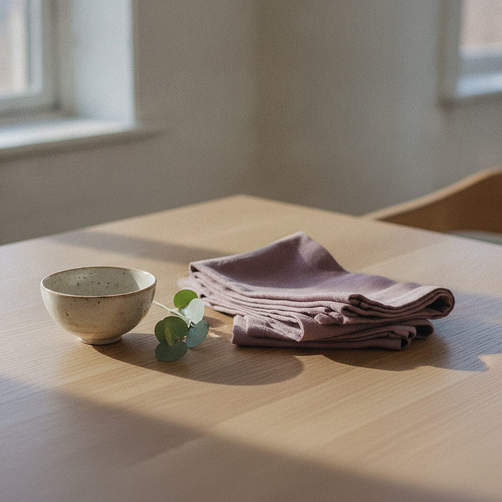 Wisteria Cloth Napkin — styled, 2