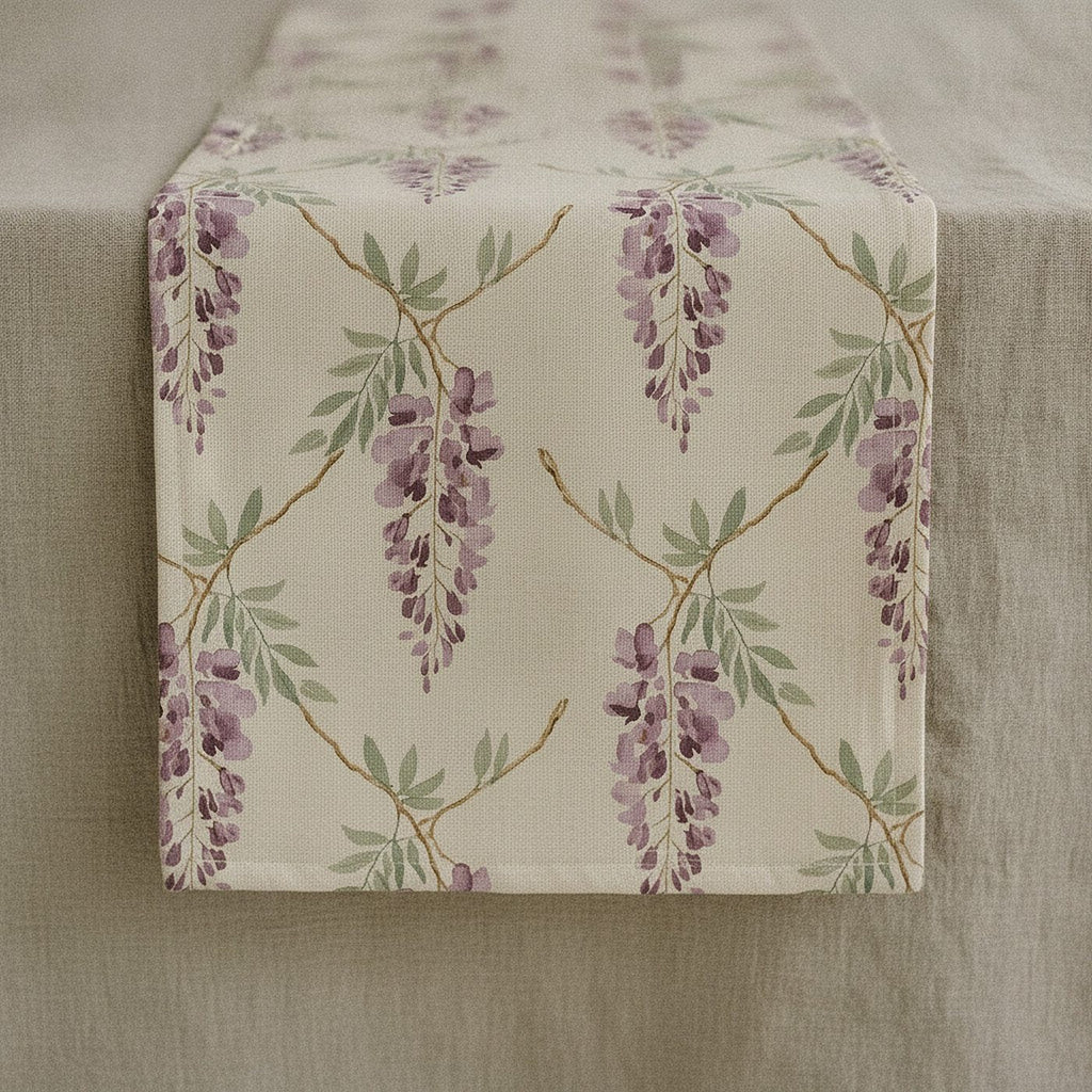 Wisteria Table Runner — styled, 1
