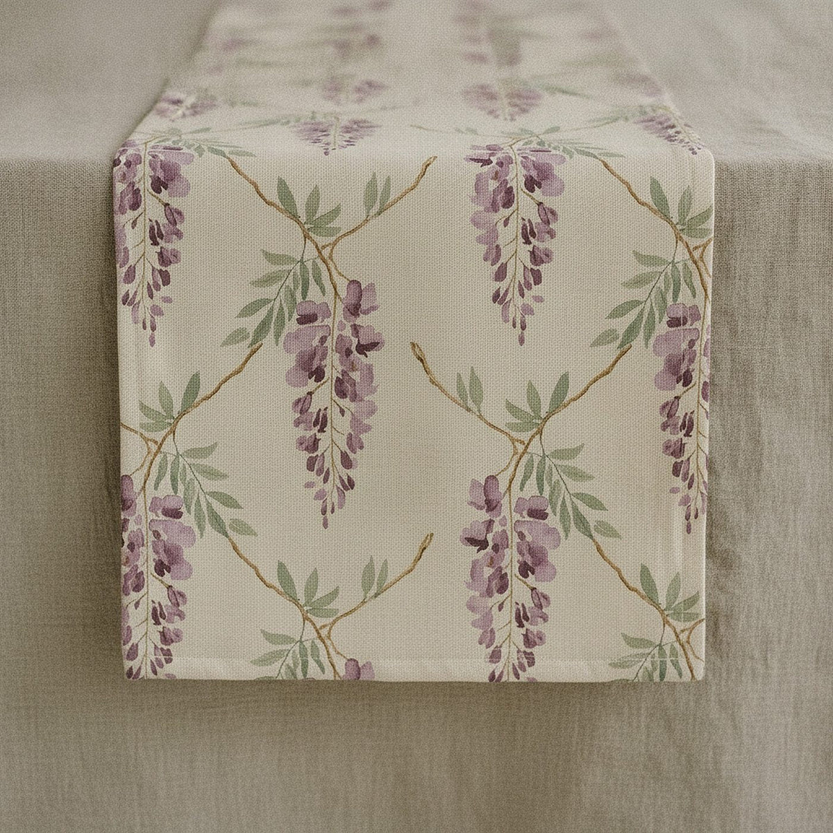 Wisteria Table Runner — styled, 1