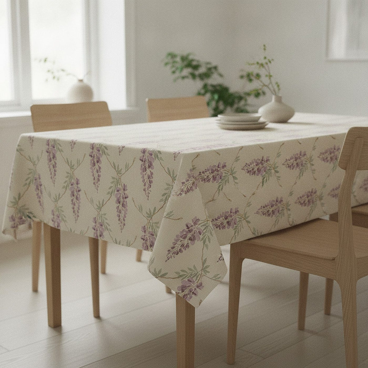 Wisteria Tablecloth — styled, 2
