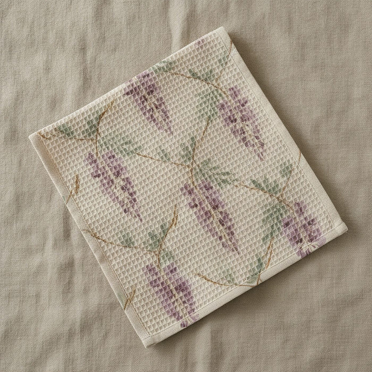 Wisteria Tea Towel — styled, 1