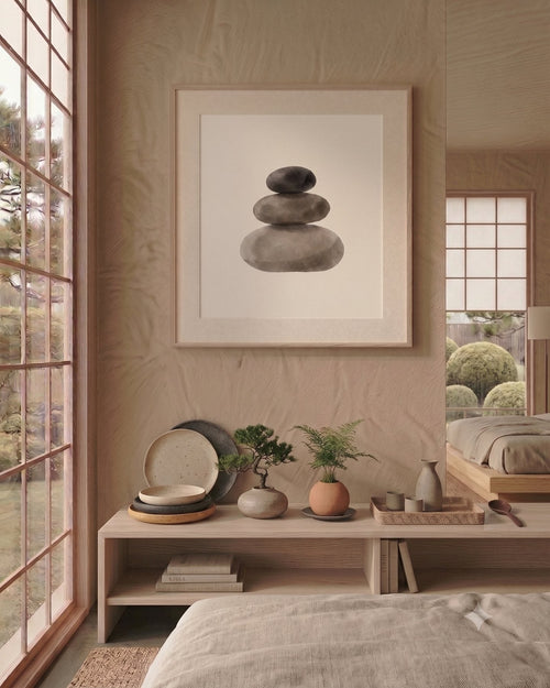Balance — Japandi print in a room, scene 1