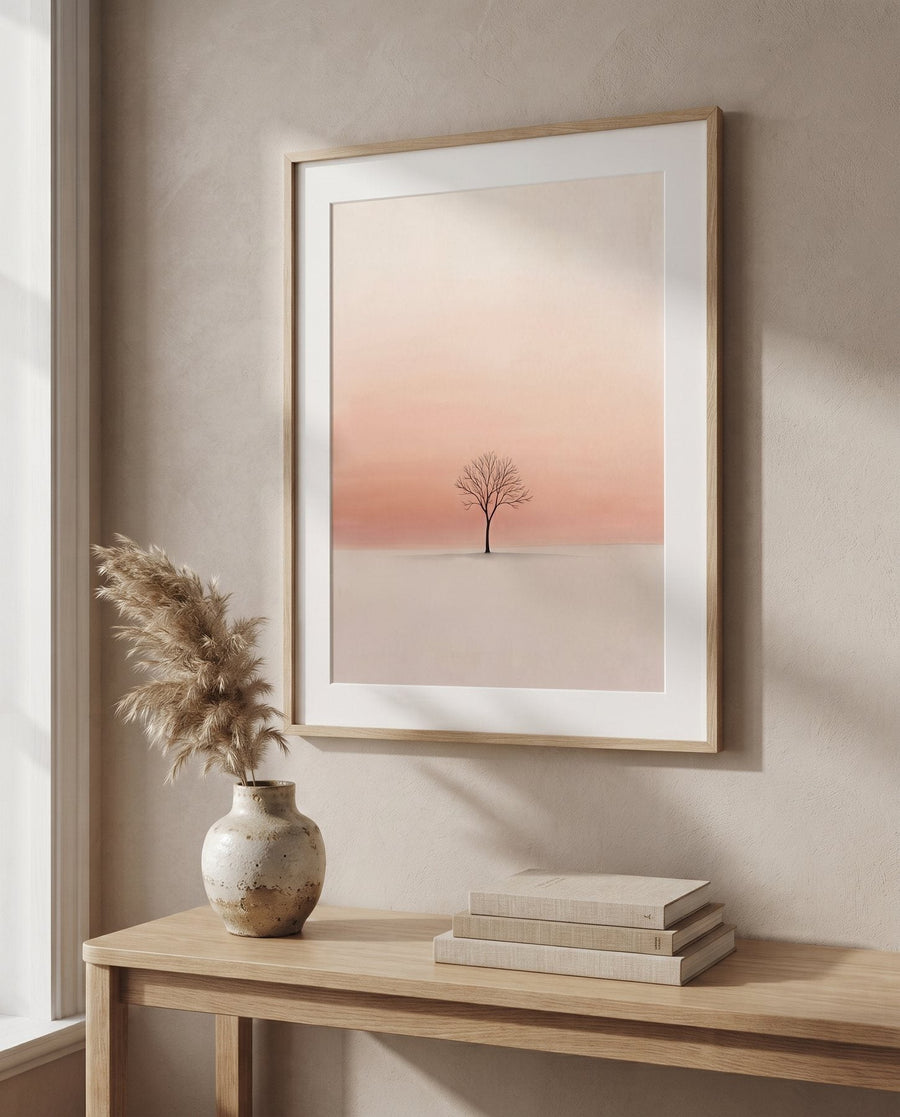 Dusk — Japandi print in a room, scene 1