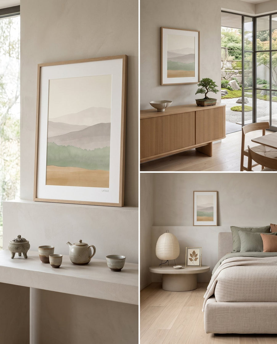 Layers — Japandi print in a room, scene 1