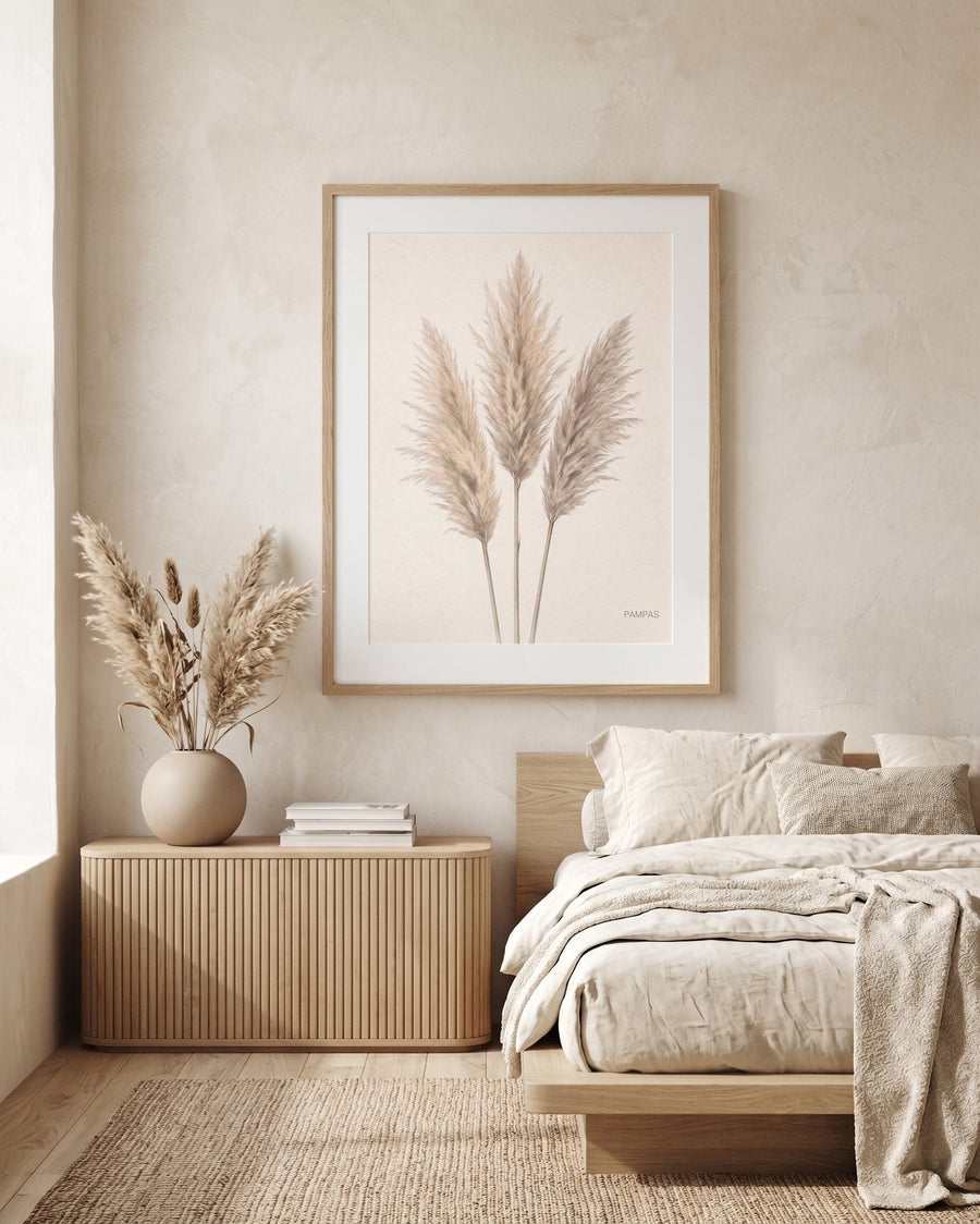 Pampas — Japandi print in a room, scene 1