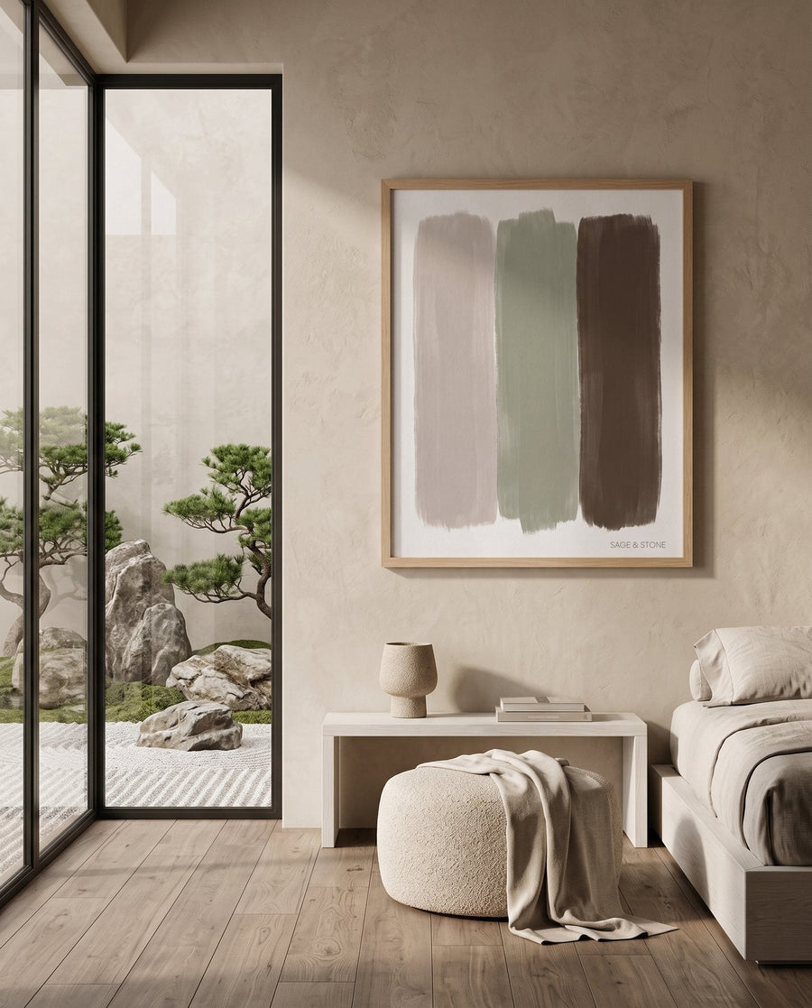 Sage & Stone — Japandi print in a room, scene 1