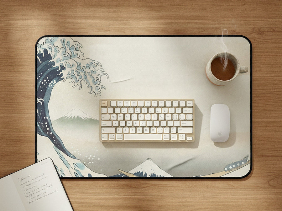 great wave desk mat