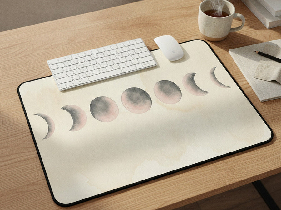 moon phases desk mat