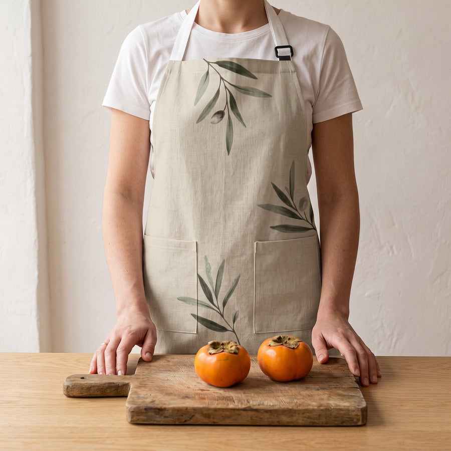 Olive Grove Apron in a Japandi room — Japandi Apron by Calm & Oak