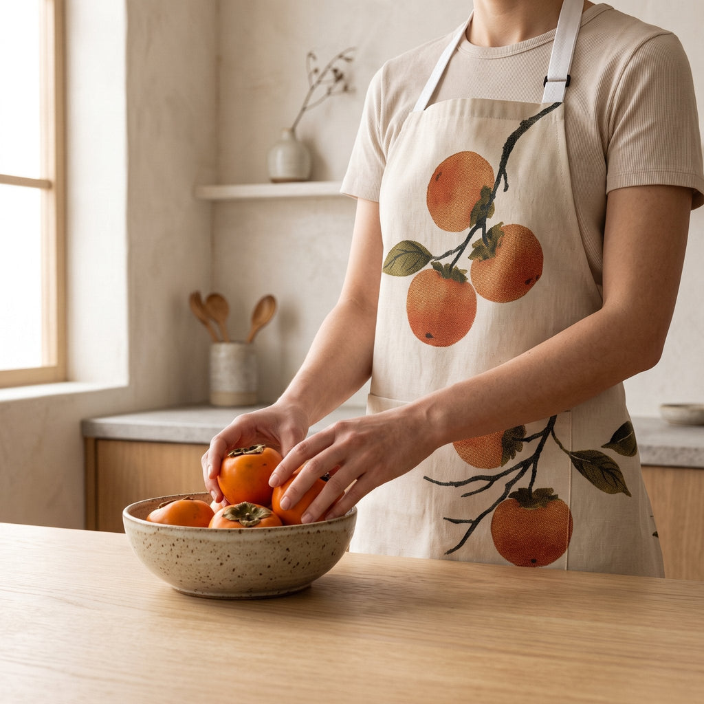 Persimmon Apron in a Japandi room — Japandi Apron by Calm & Oak