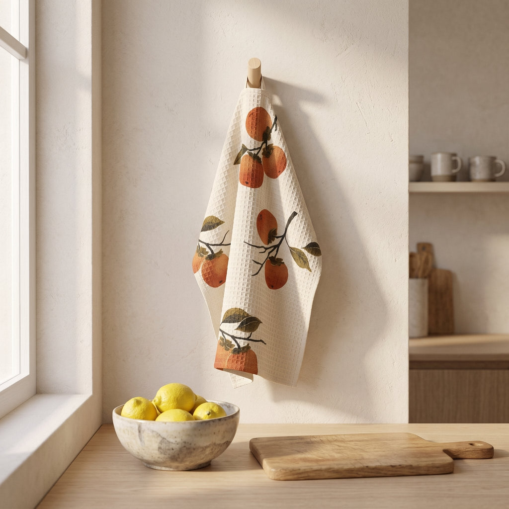 Persimmon Waffle Towel in a Japandi room — Japandi Waffle Towel by Calm & Oak