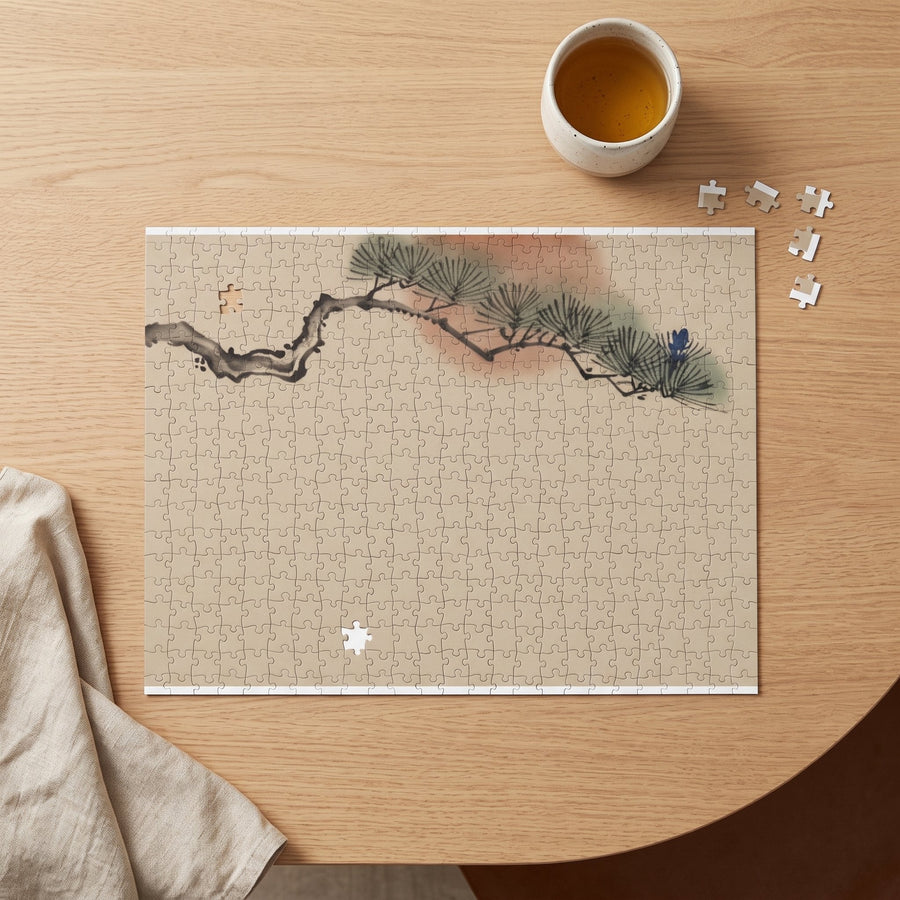 Pine & Sun Jigsaw Puzzle in a Japandi room — Japandi Jigsaw Puzzle by Calm & Oak