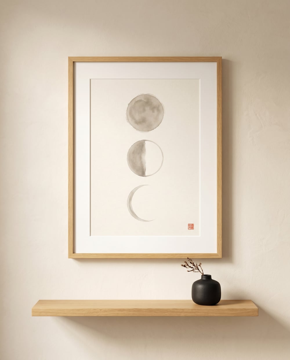 Moon Cycle — Minimalist Landscapes Japandi art print