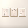 Sumi-e Botanical Japandi gallery wall set of three