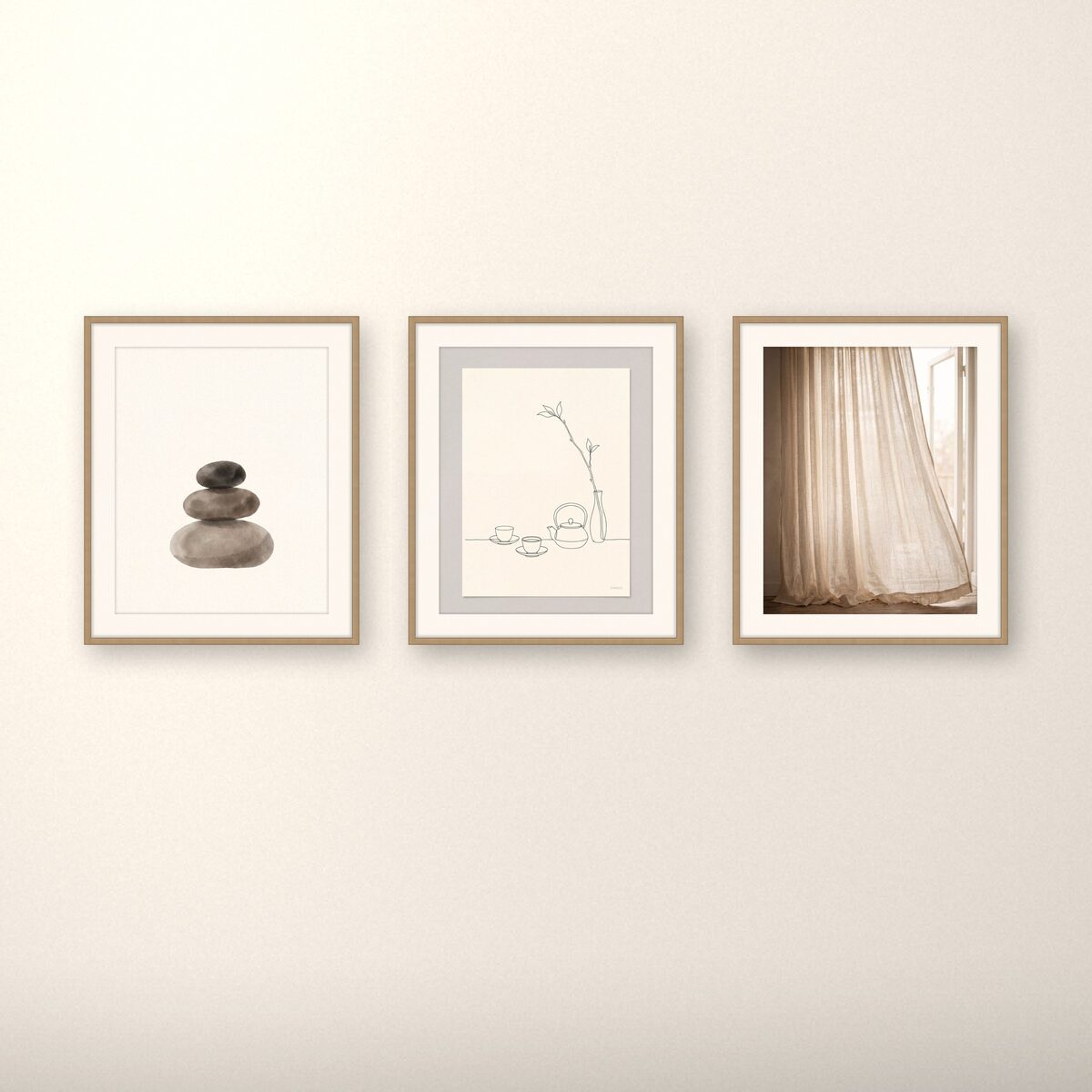 Wabi-Sabi Japandi gallery wall set of three